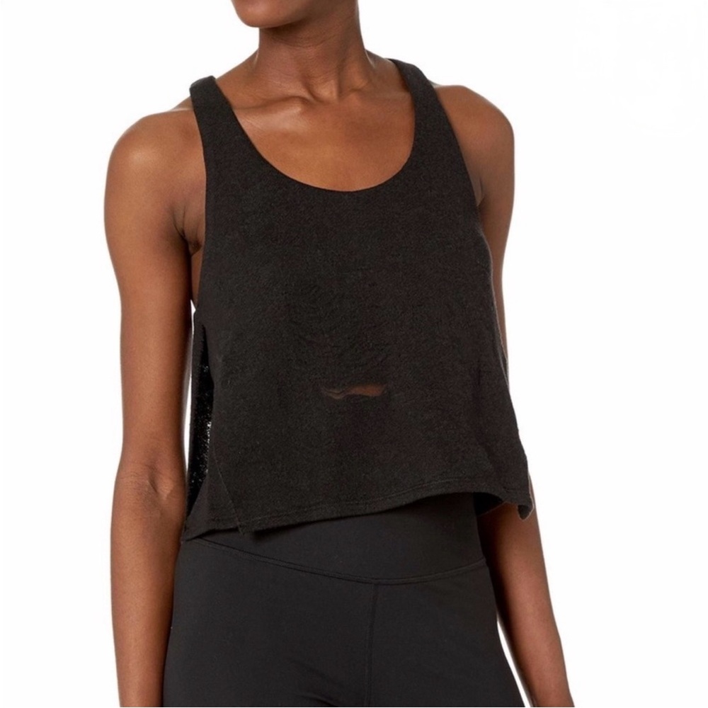 ALO Yoga Black Distresses Tank Top
